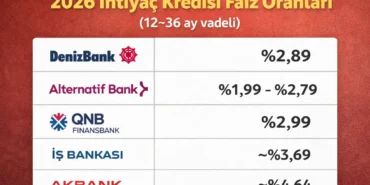 2026 ihtiyaç kredisi faiz oranları